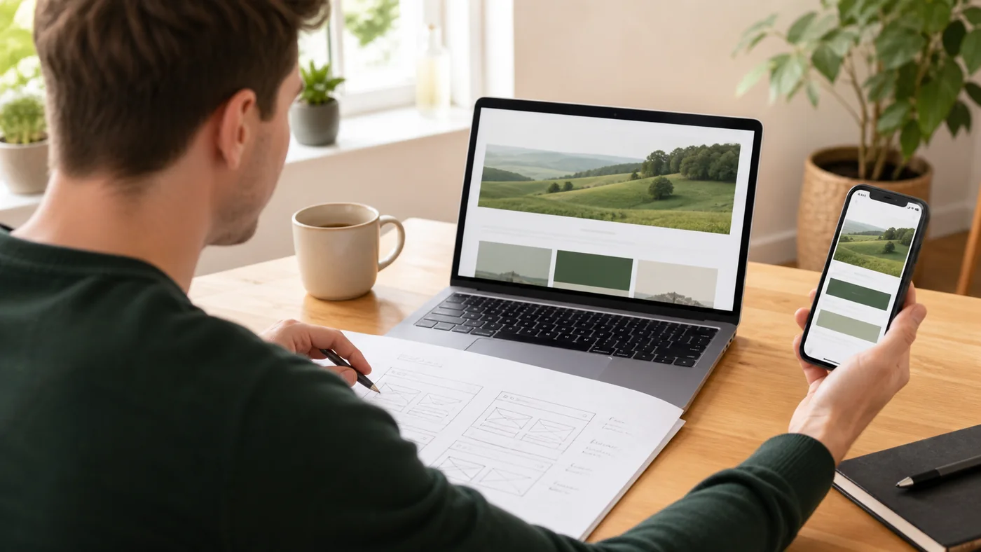 Persona aprendiendo diseño web mediante un proyecto práctico