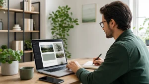 Persona aprendiendo a crear sitios web con WordPress